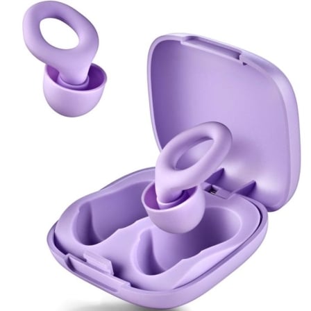 Tampões de Ouvido NGS Noon em Silicone Redução de Ruído 23dB SNR com Estojo e 4 Almofadas S/M/L Roxo