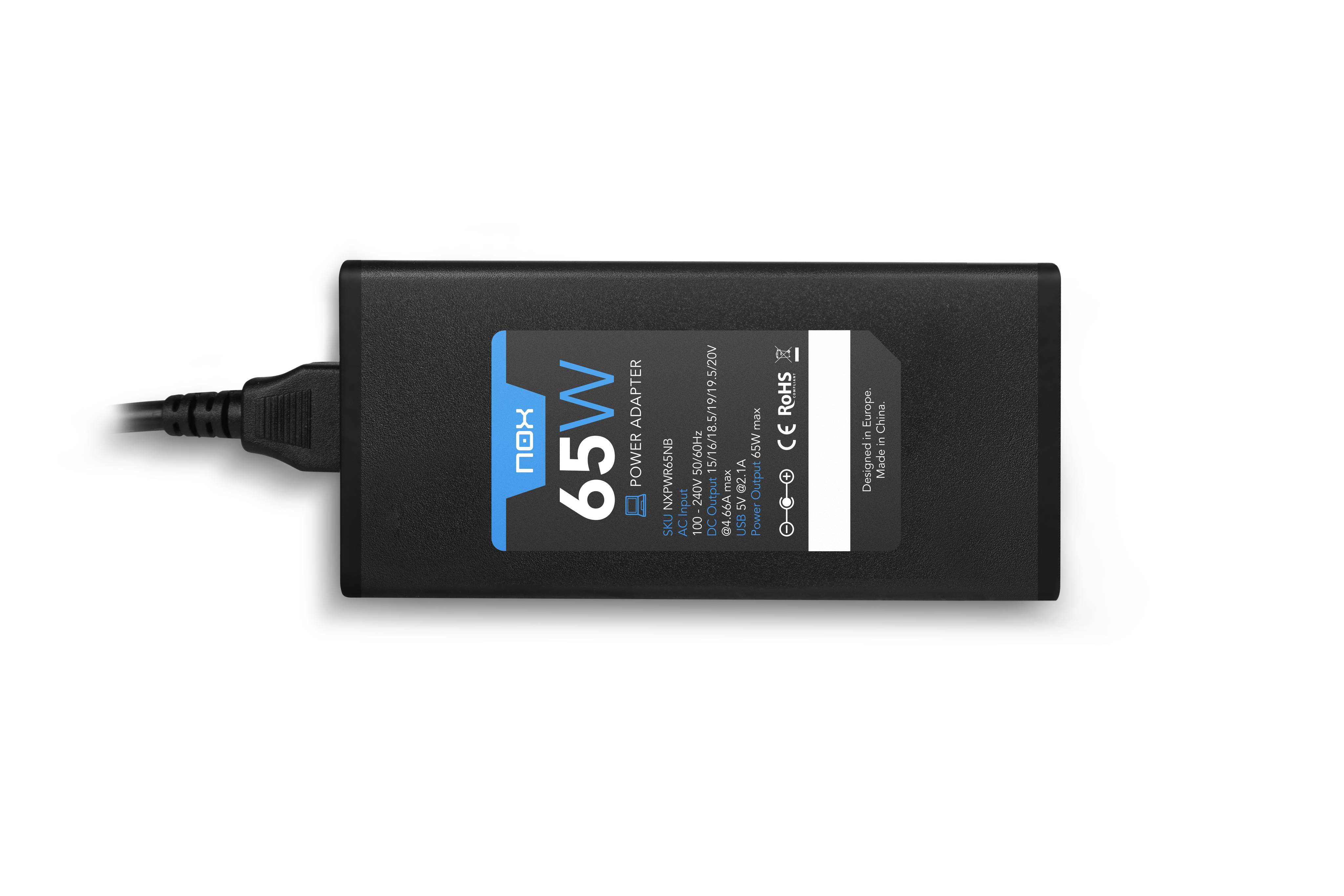 Carregador de Portátil Nox 65W/ 65W/ Automático/ 10 Conectores/ Voltagem 15-20V - Imagem 8