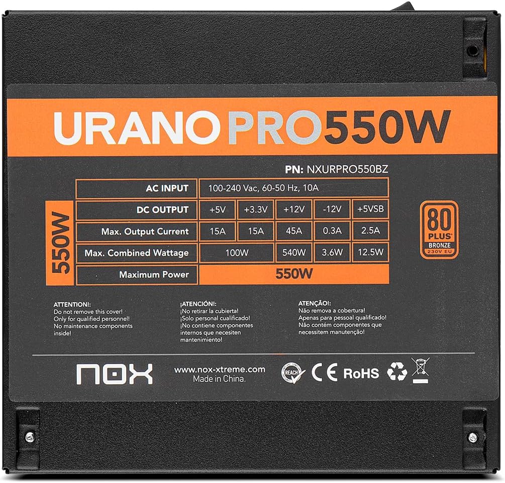 Fonte de Alimentação Nox Urano VX/ 550W/ Ventoinha 12cm/ 80 Plus Bronze - Imagem 4