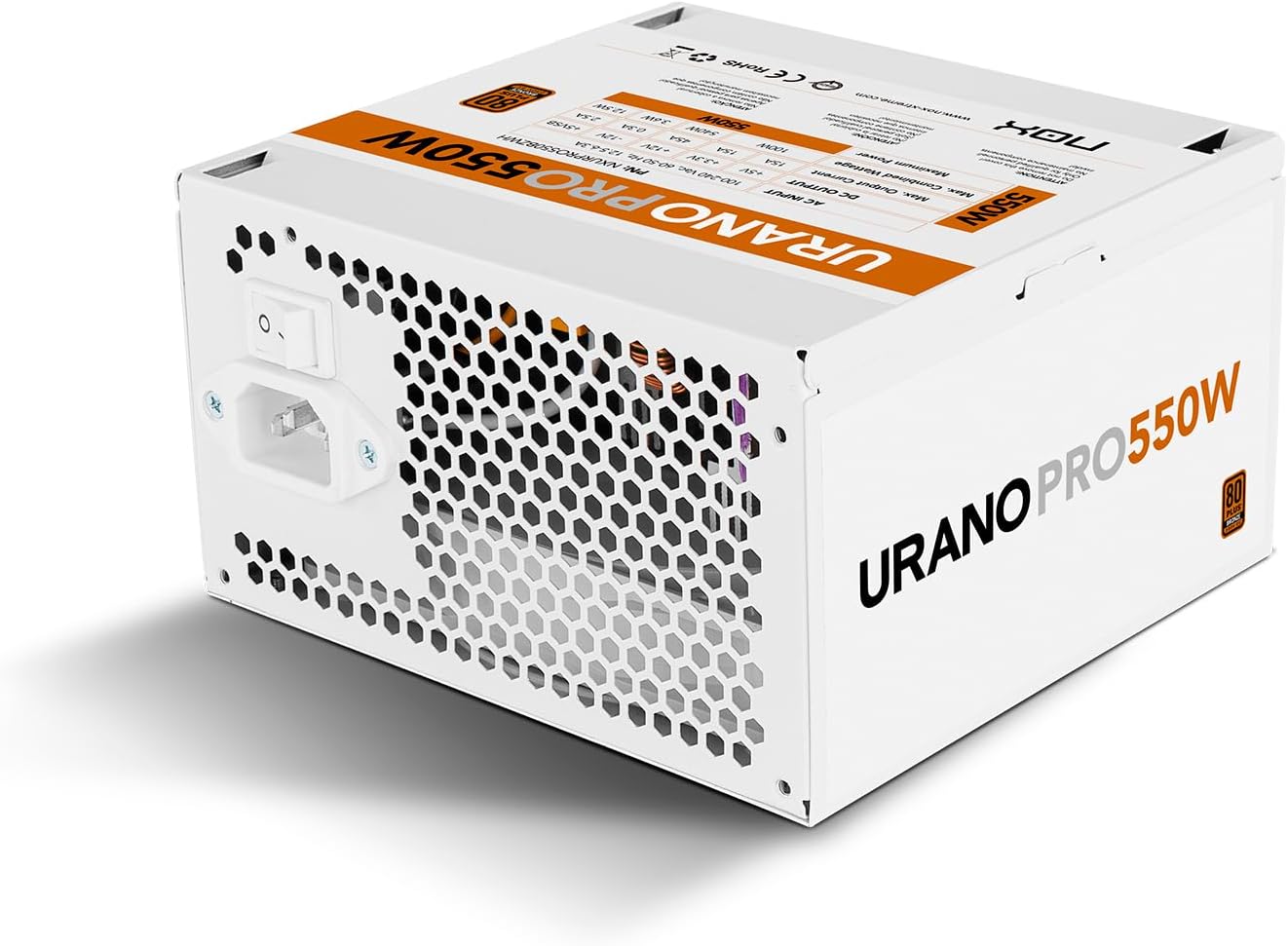 Fonte de Alimentação Nox Hummer Urano Pro White/ 550W/ Ventilador 12cm/ 80 Plus Bronze