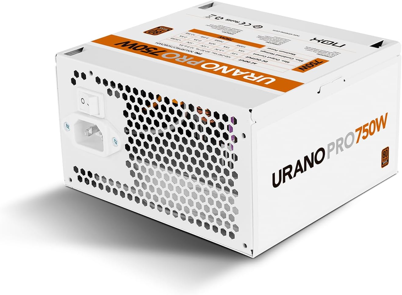 Fonte de Alimentação Nox Hummer Urano Pro White/ 750W/ Ventilador 12cm/ 80 Plus Bronze