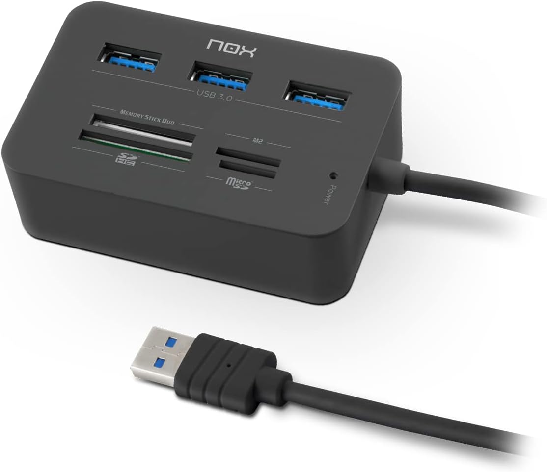 Hub USB 3.0 Nox Reader One/ 3xUSB/ 1x Leitor de Cartões