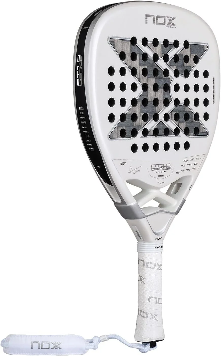 Raquete de Padel Nox AT10 Luxury Genius Attack 12K Alum Xtrem 2026 Agustín Tapia Carbono HR3 Black EVA - Imagem 3