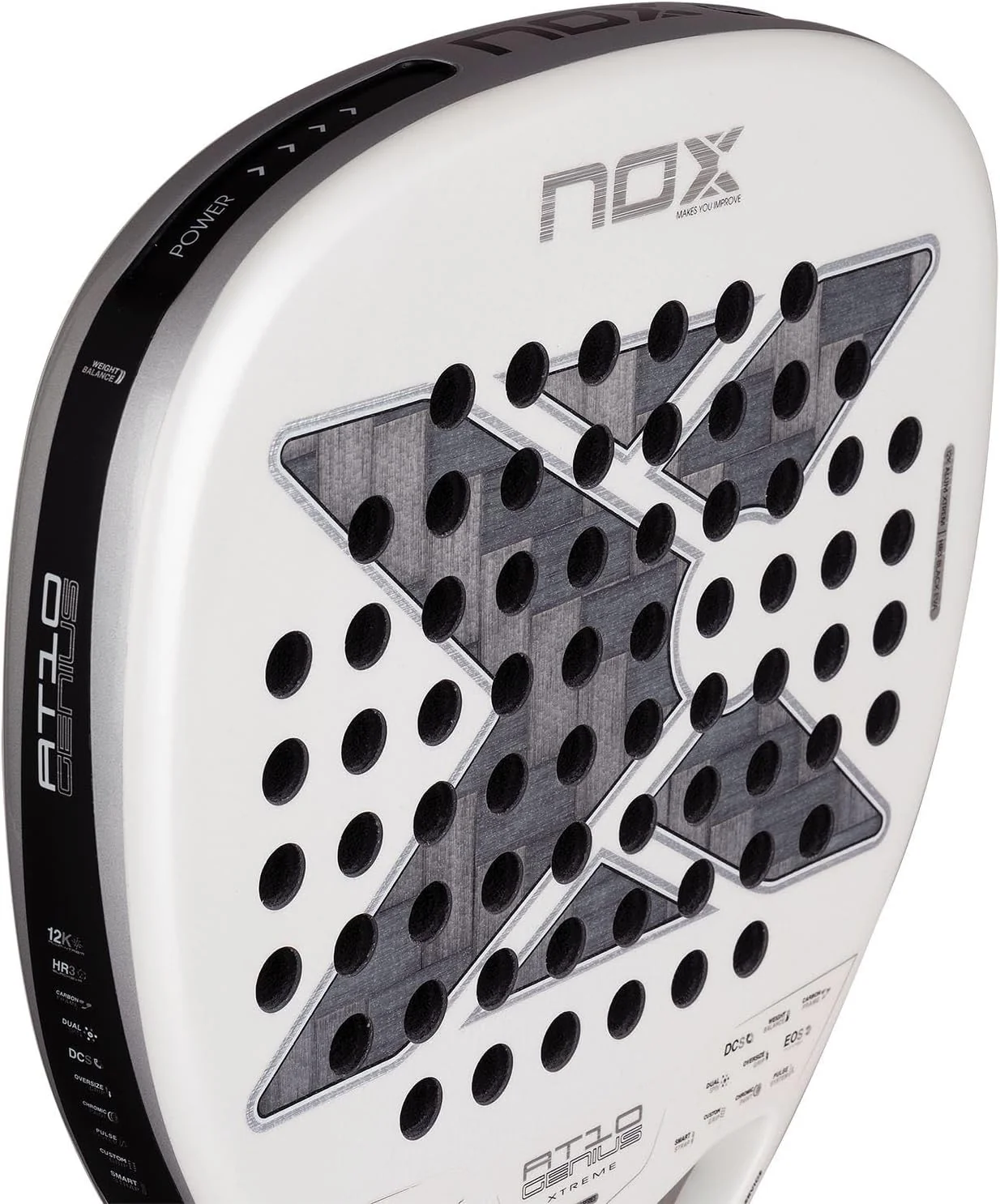 Raquete de Padel Nox AT10 Luxury Genius Attack 12K Alum Xtrem 2026 Agustín Tapia Carbono HR3 Black EVA - Imagem 6