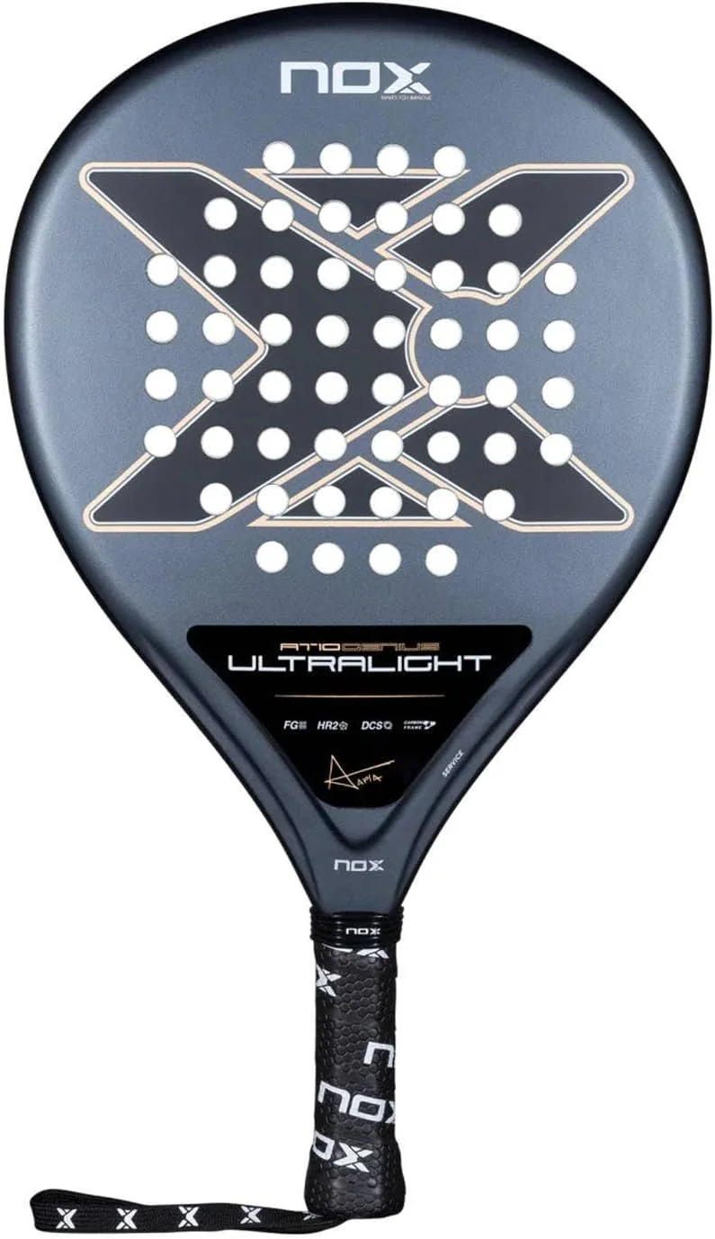 Raquete de Padel NOX AT10 Genius Ultra Light Agustín Tapia 300-325g Carbono Fibra de Vidro 3K Preto