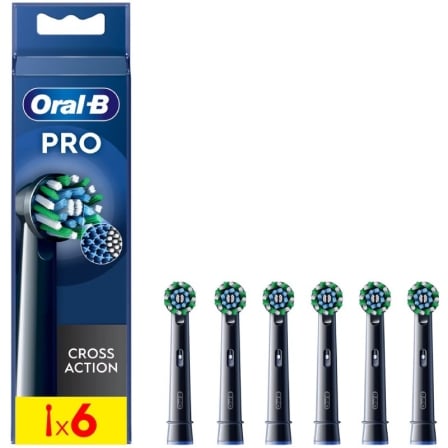 Recargas para Escova de Dentes Elétrica Oral-B Pro Cross Action Pack 6 Unidades Preto