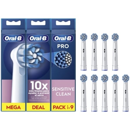 Cabezais de Substituição Oral-B Sensitive Clean Pack 9 Unidades Branco