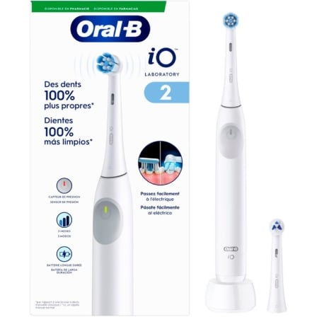 Escova de Dentes Elétrica Oral-B iO Laboratory 2 Tecnologia Magnética 3 Modos Sensor de Pressão Branco - Imagem 2