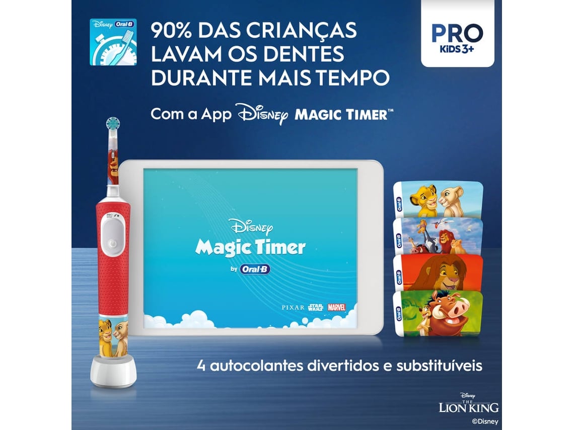 Escova de Dentes Oral-B Pro Kids 3 Rei Leão/ Inclui 1 Cabeça de Substituição - Imagem 4