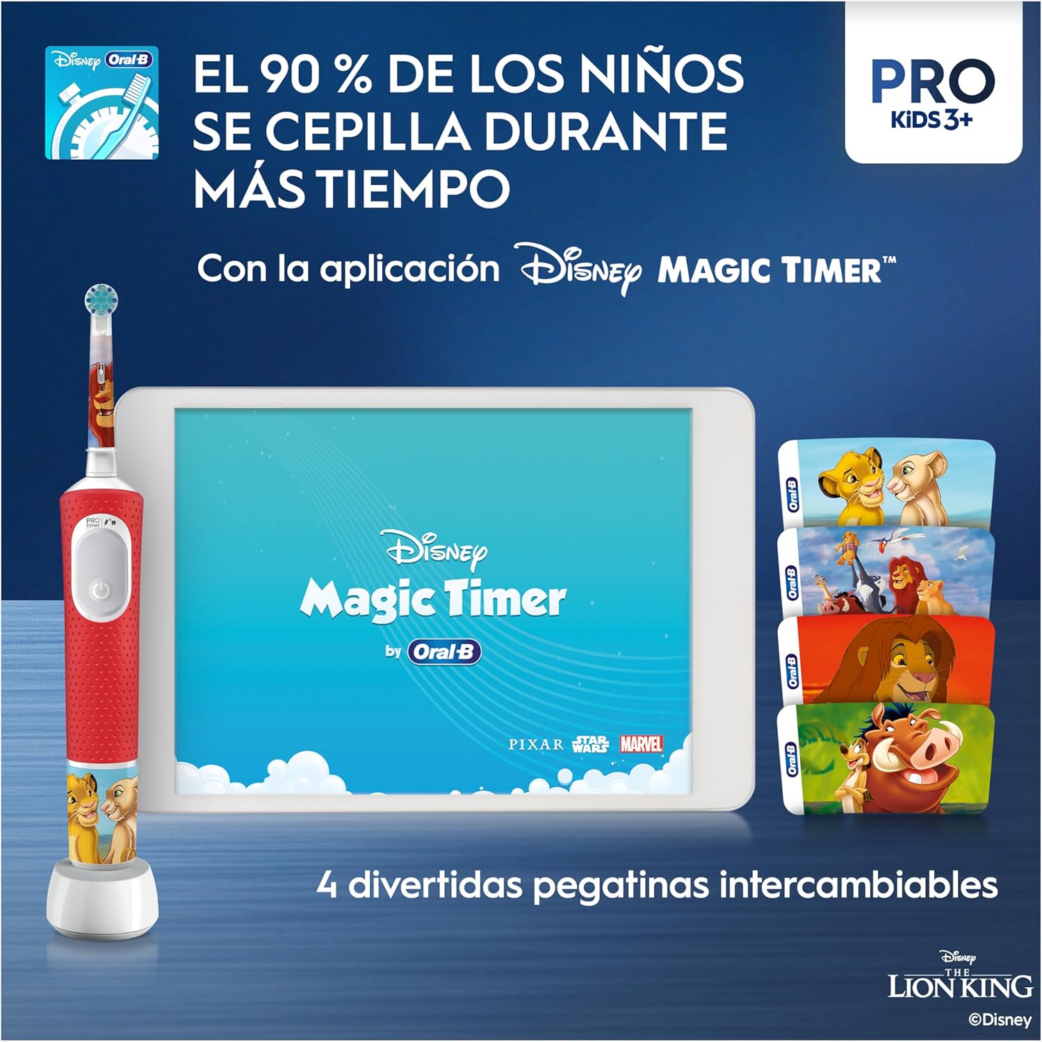 Escova de Dentes Oral-B Pro Kids 3 Rei Leão/ Inclui 1 Recarga - Imagem 6