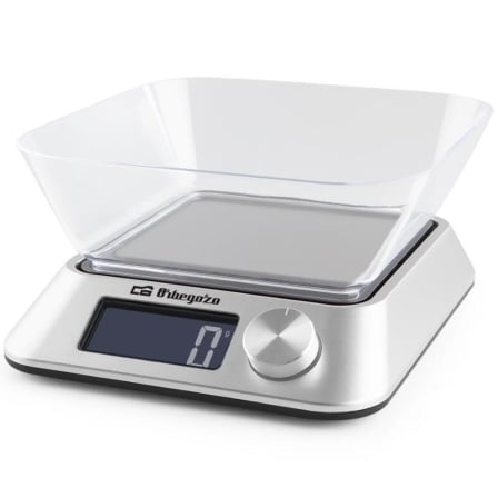 Balança de Cozinha Eletrónica Orbegozo PC 1030 A até 5kg Precisão 1g com Taça 1.5L Prateada