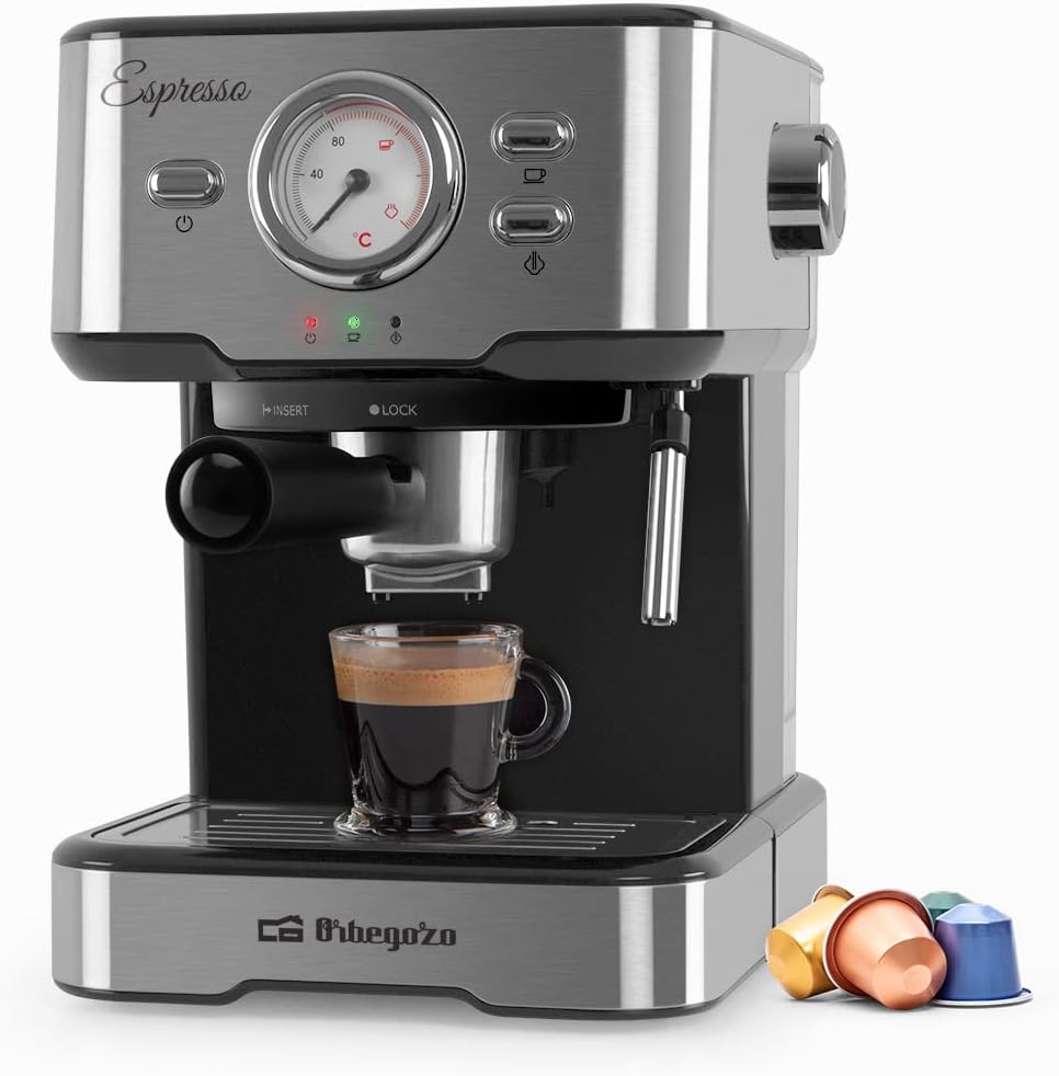 Máquina de Café Expresso Orbegozo EX 5500/ 1100W/ 20 Bares