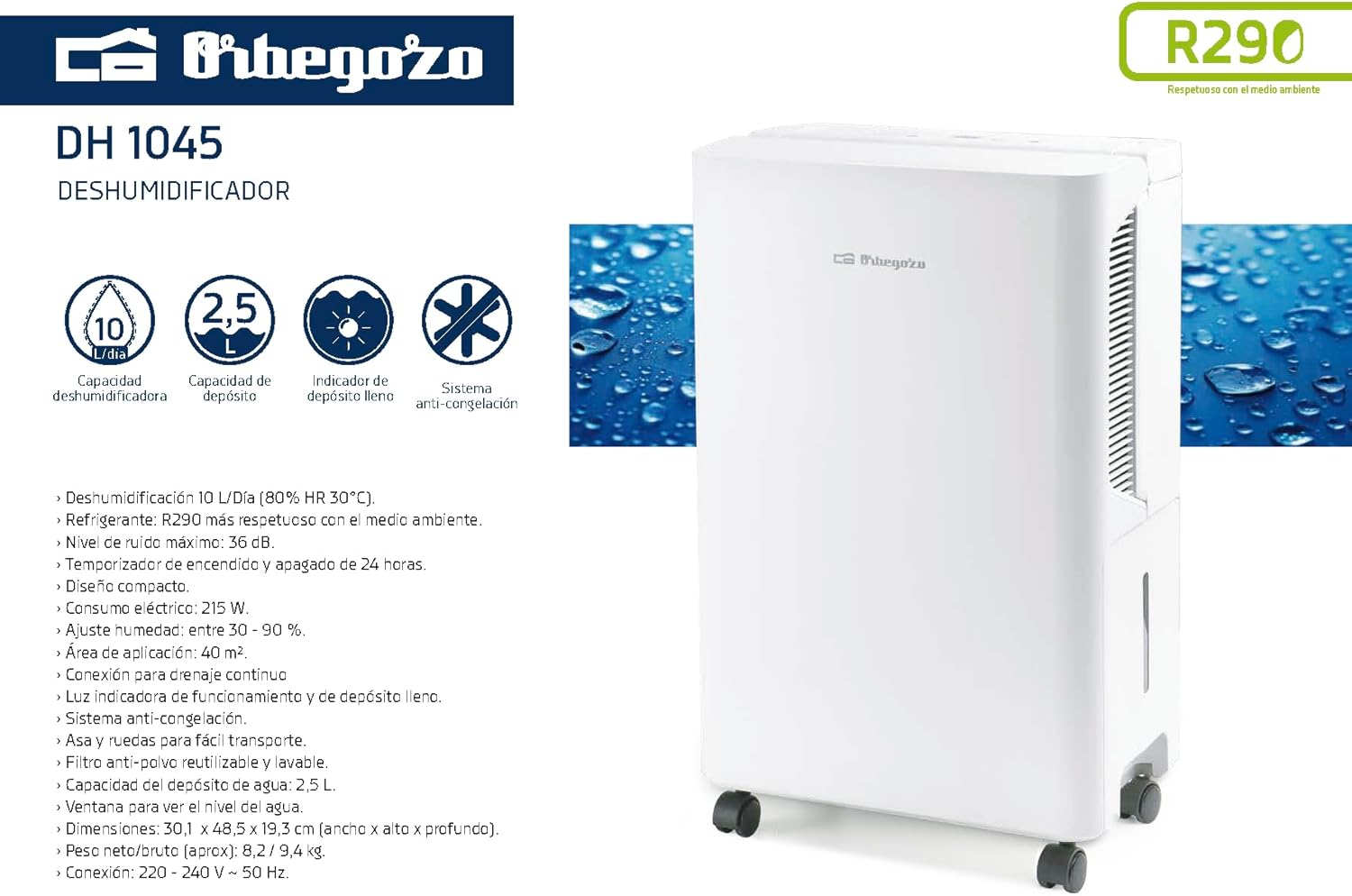 Desumidificador Orbegozo DH 1045/ Depósito 10L - Imagem 5