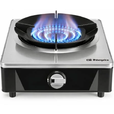 Fogão a Gás Orbegozo FO 1730 1 Queimador Coroa Quádrupla 6kW Aço Inoxidável Exterior