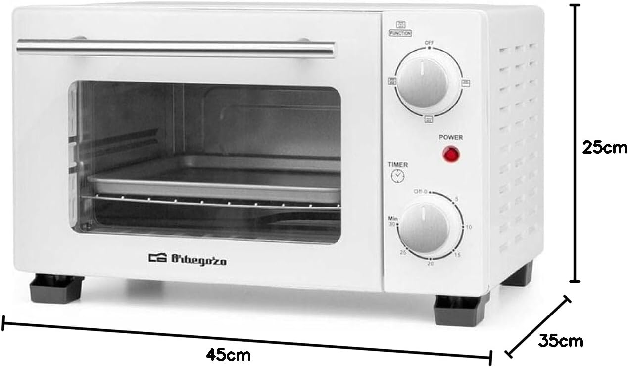 Forno de Bancada Orbegozo HO 975/ 800W/ Capacidade 10L/ Branco - Imagem 8