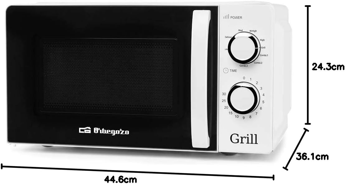 Micro-ondas Orbegozo MIG 2130/ 700W/ Capacidade 20L/ Função Grill/ Branco - Imagem 6