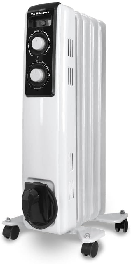Radiador a Óleo Orbegozo RF 1000 A 1000W 5 Elementos 2 Níveis de Potência Termostato Regulável Branco - Imagem 1