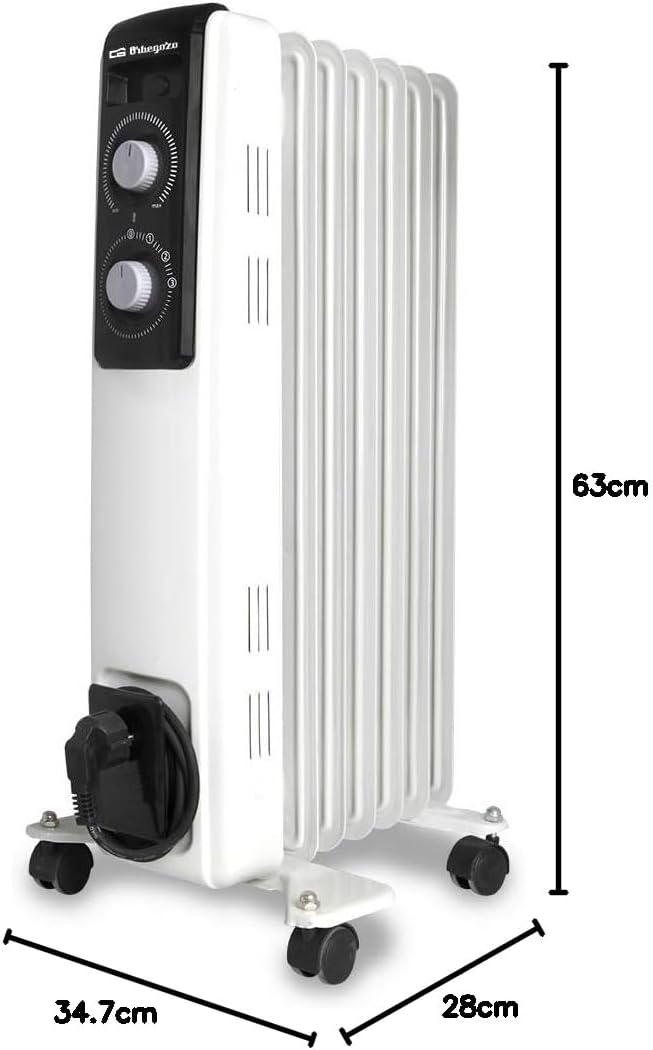 Radiador de Óleo Orbegozo RF 1500 A/ 3 Potências/ 1500W/ 7 Elementos Caloríficos - Imagem 6