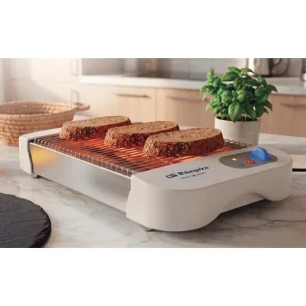 Tostador Plano Orbegozo TO 1012 600W 2 Barras de Quartzo 6 Níveis Branco e Prateado - Imagem 2