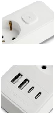 Régua de Energia com Interruptor Orbegozo EN 3100/ 3 Tomadas/ 2 USB/ 2 USB Tipo-C/ Cabo 1.4m/ Branca - Imagem 2