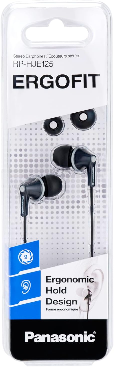 Auscultadores Intra-auriculares Panasonic RP-HJE125/ Jack 3.5/ Preto - Imagem 7