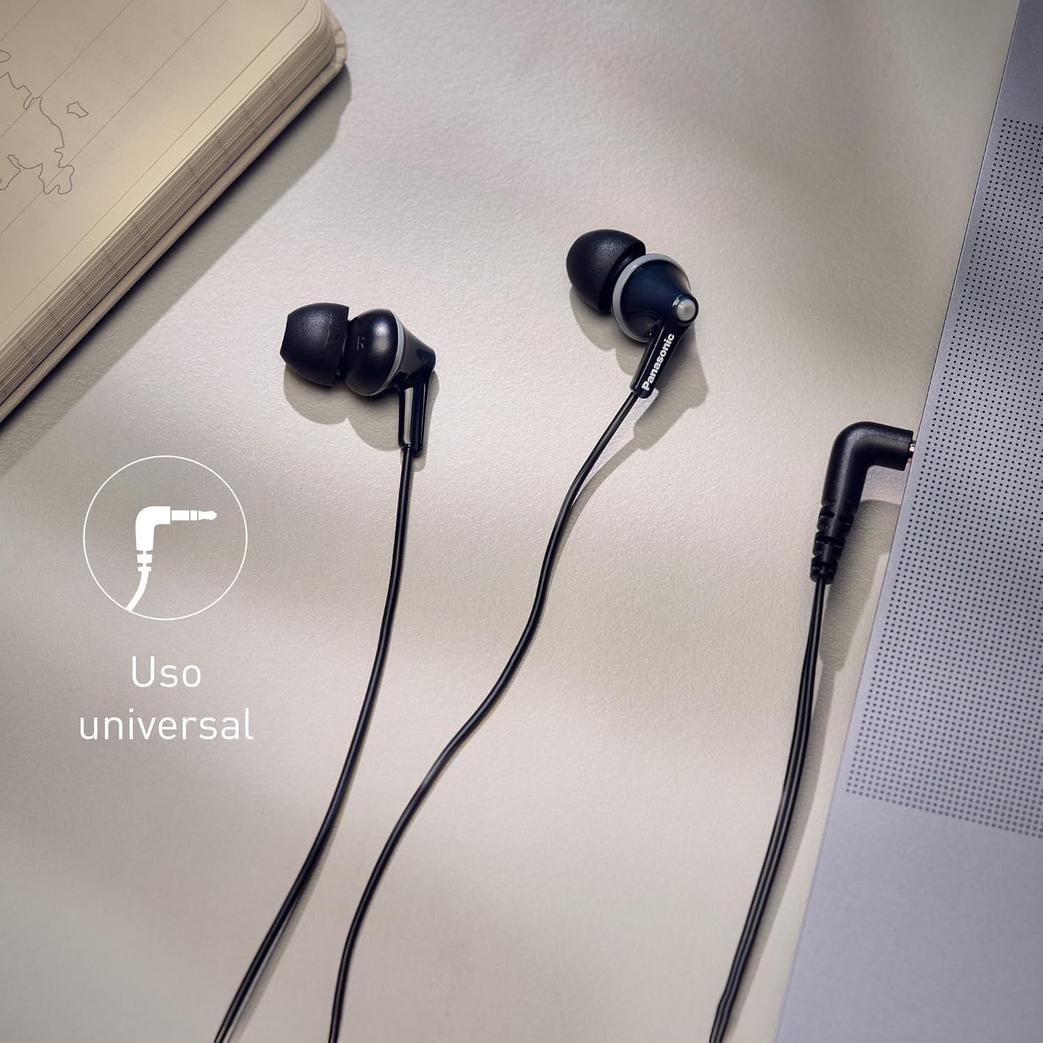 Auscultadores Intra-auriculares Panasonic RP-HJE125/ Jack 3.5/ Preto - Imagem 6