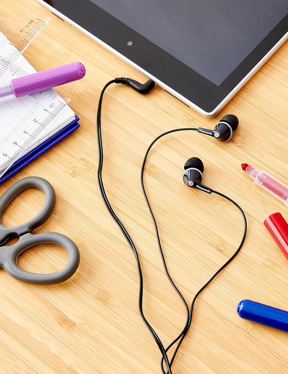 Auscultadores Intra-auriculares Panasonic RP-HJE125/ Jack 3.5/ Preto - Imagem 2