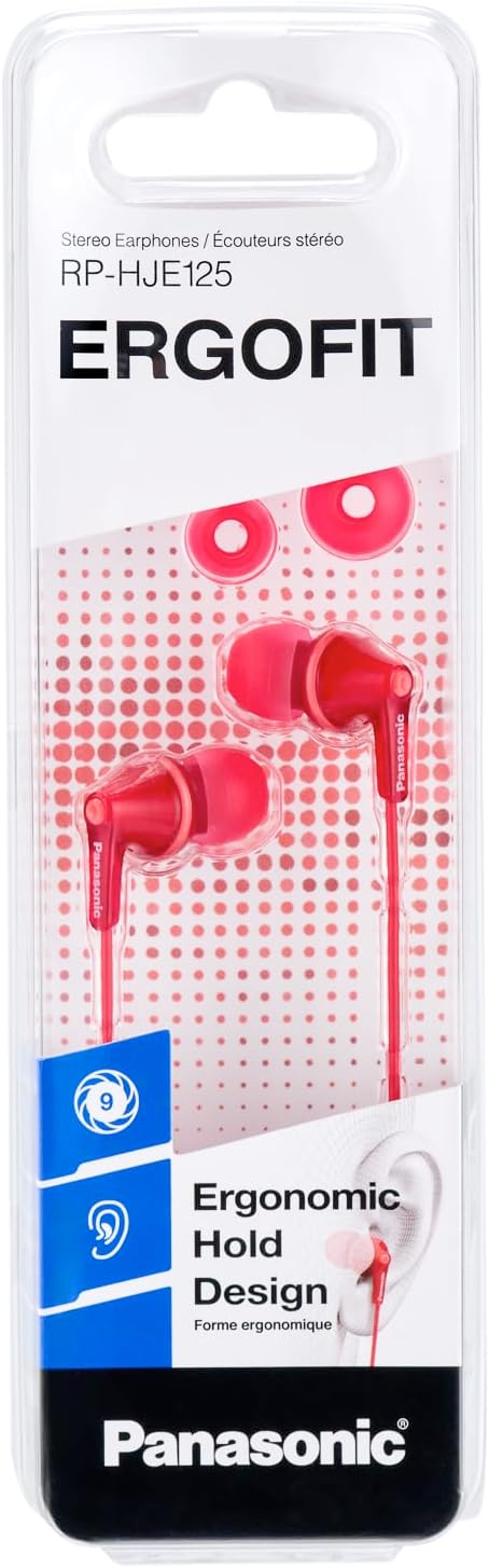 Auriculares Intra-auriculares Panasonic RP-HJE125/ Jack 3.5/ Vermelhos - Imagem 6