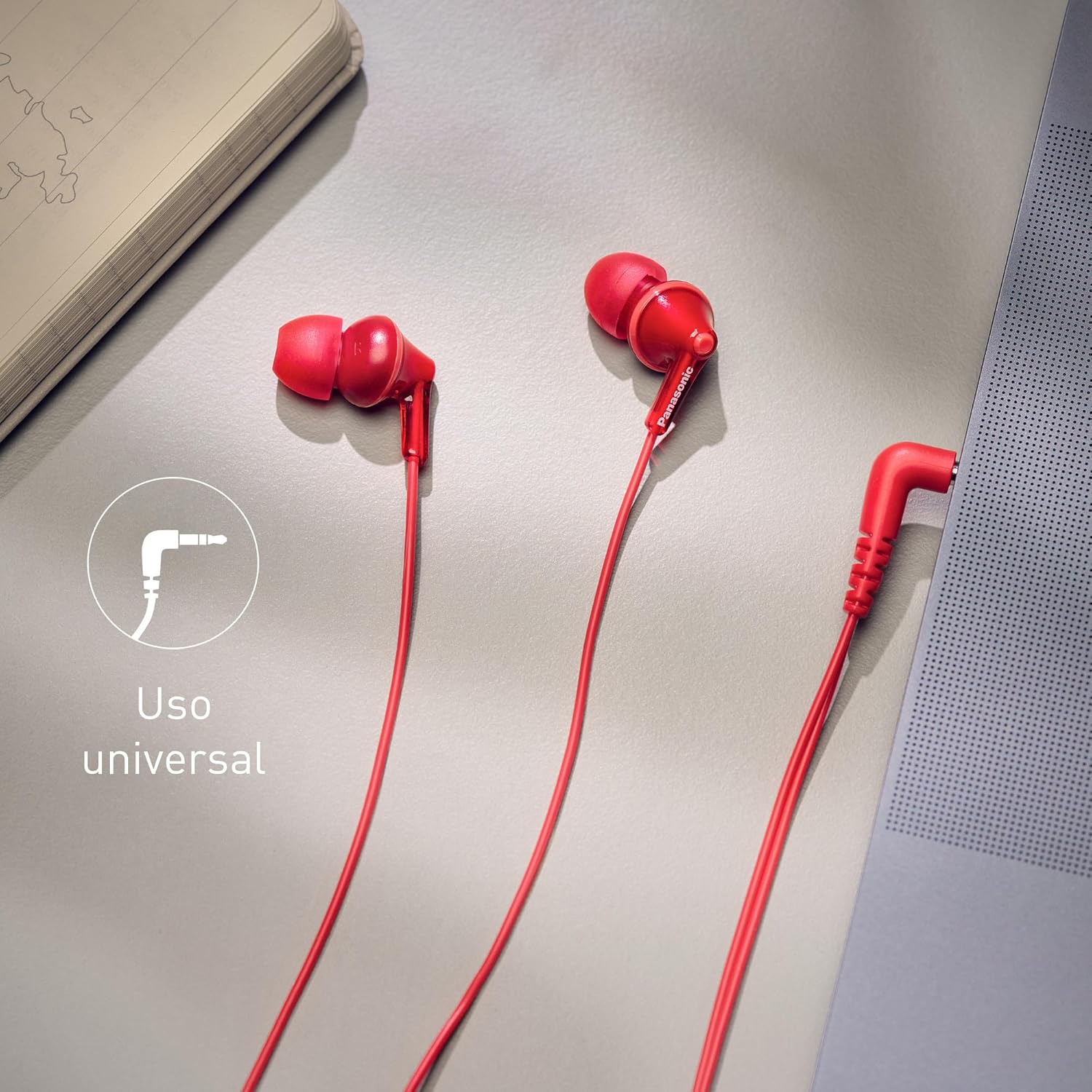 Auriculares Intra-auriculares Panasonic RP-HJE125/ Jack 3.5/ Vermelhos - Imagem 5