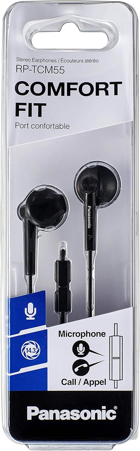 Auscultadores Intra-auriculares Panasonic RP-TCM55/ com Microfone/ Jack 3.5/ Pretos - Imagem 6