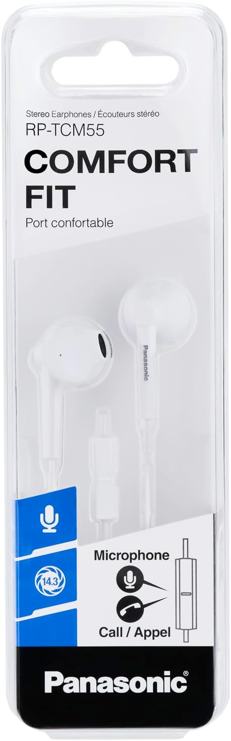 Auscultadores Intra-auriculares Panasonic RP-TCM55/ com Microfone/ Jack 3.5/ Brancos - Imagem 5