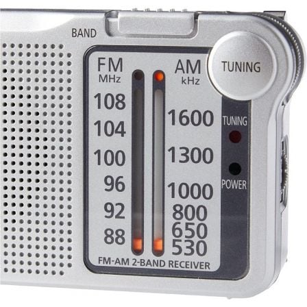Rádio Portátil Panasonic RF-P150D / Com Bateria / A Pilhas / Prateada - Imagem 2