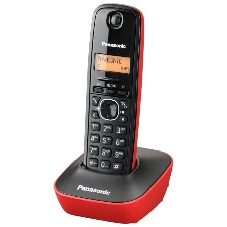 Telefone Sem Fios Panasonic KX-TG1611/ Preto e Vermelho