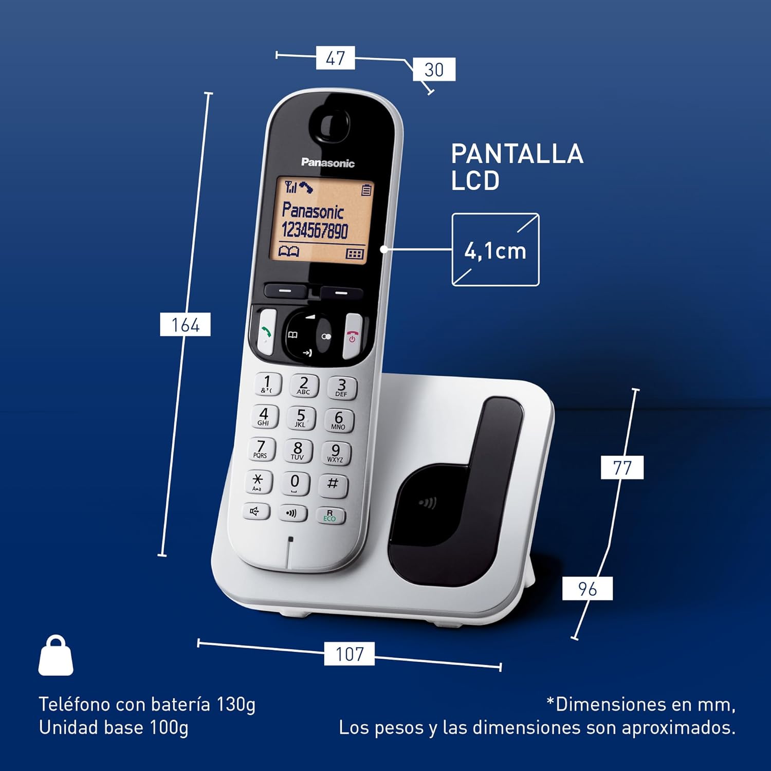 Telefone Sem Fios Panasonic KX-TGC210SP/ Prateado - Imagem 6