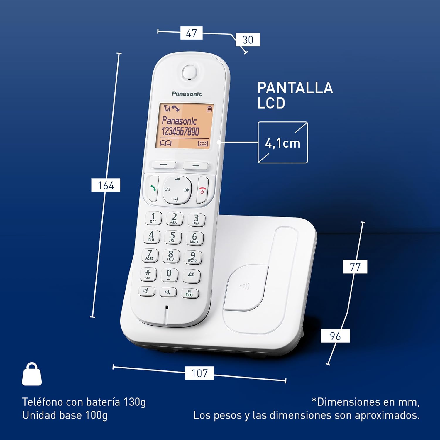 Telefone Sem Fios Panasonic KX-TG210SP/ Branco - Imagem 6