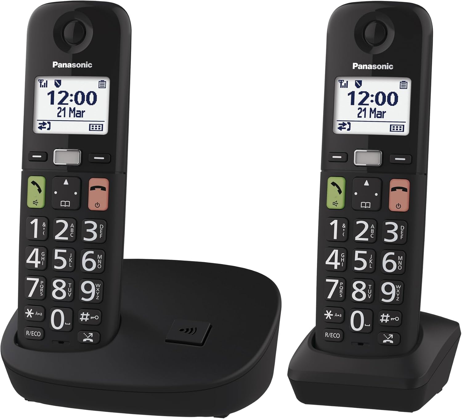 Telefone Sem Fios Panasonic KX-TGU112EXB/ Pack DUO/ Preto