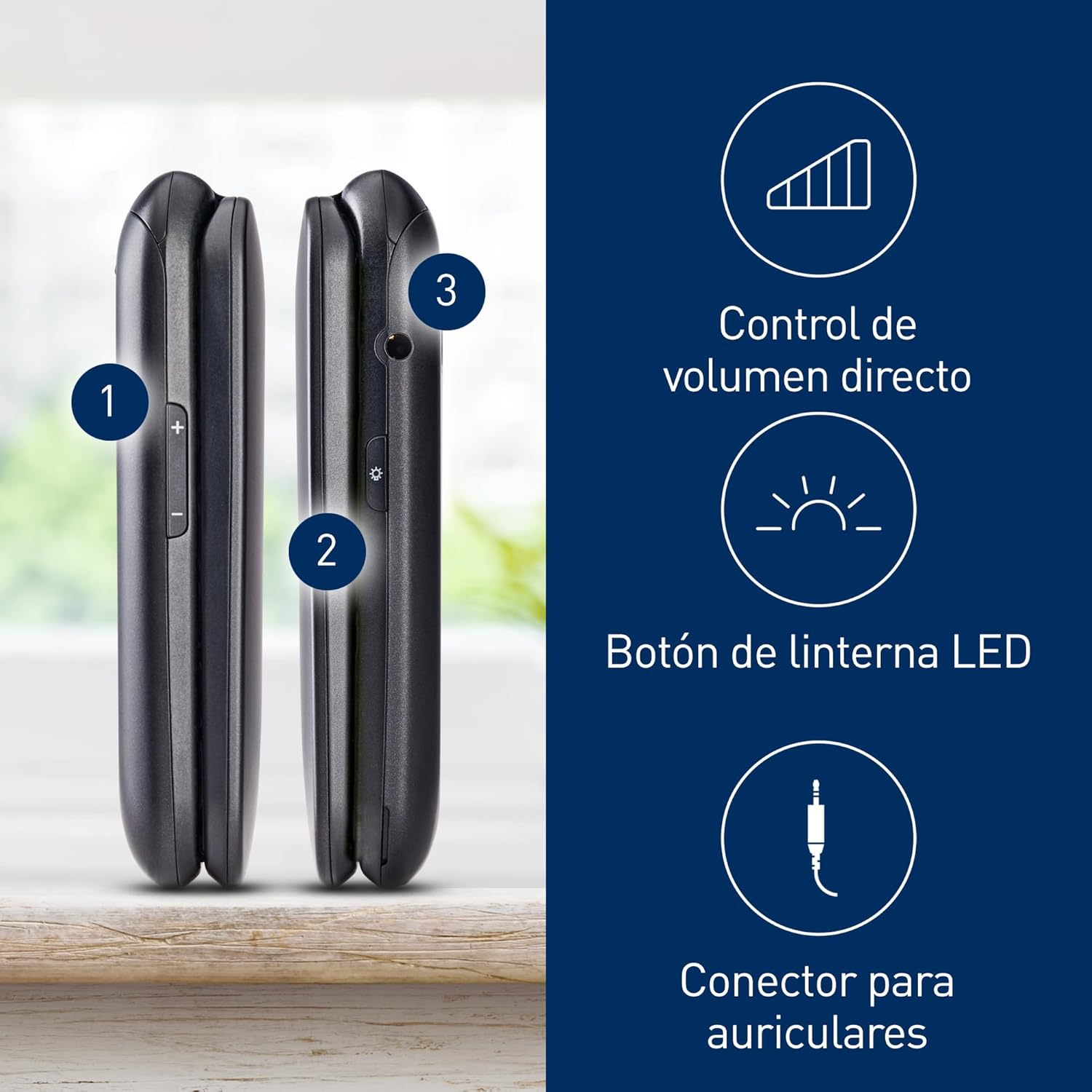 Telemóvel Panasonic KX-TU550 para Idosos / Preto - Imagem 3