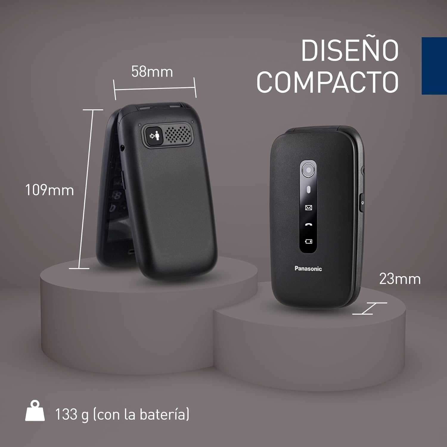 Telemóvel Panasonic KX-TU550 para Idosos / Preto - Imagem 11