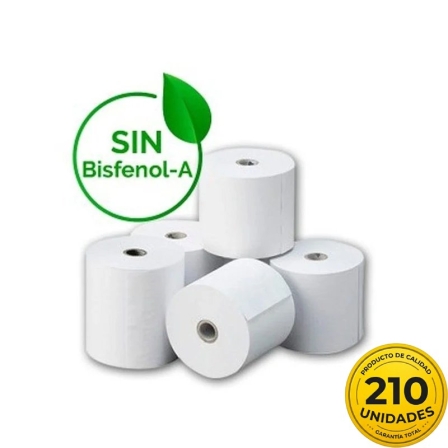 Papel Térmico Genérico 57x35mm para Impressoras de Tickets e POS Caixa 210 Unidades