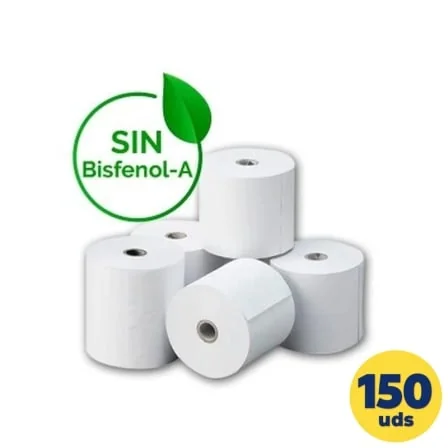 Rolos de Papel Térmico Genérico 57x50mm Sem BPA Caixa 150 Unidades (15 Pacotes de 10)