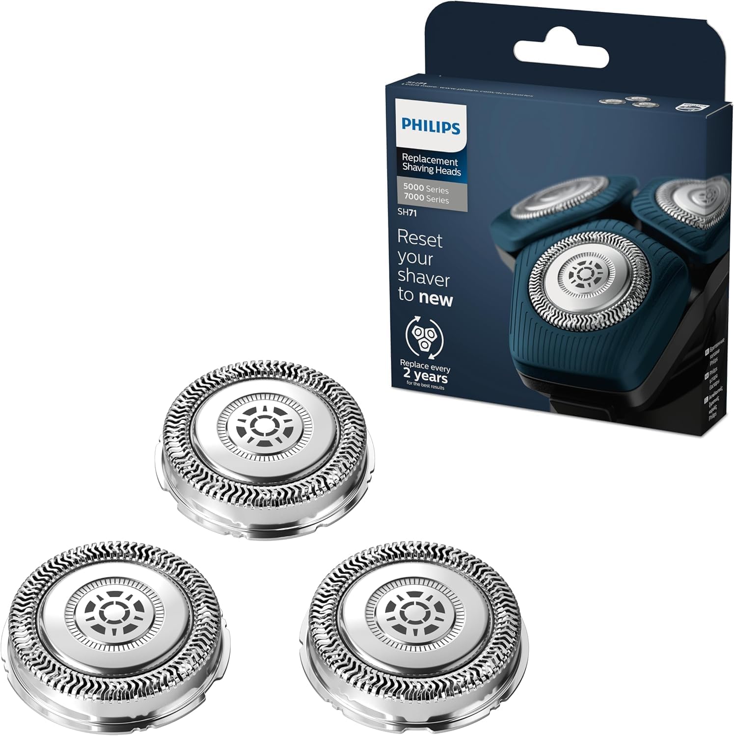 Cabeças de Substituição Philips SH71 para Máquina de Barbear Pack 3 Lâminas SteelPrecision