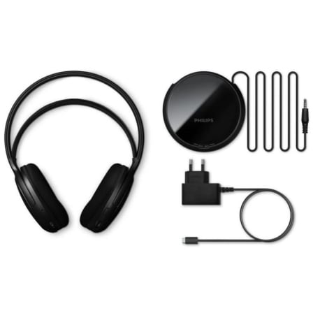 Auriculares Sem Fios Philips SHC5200M2 Altifalantes 32mm Autonomia 30h Alcance 30m Preto - Imagem 5