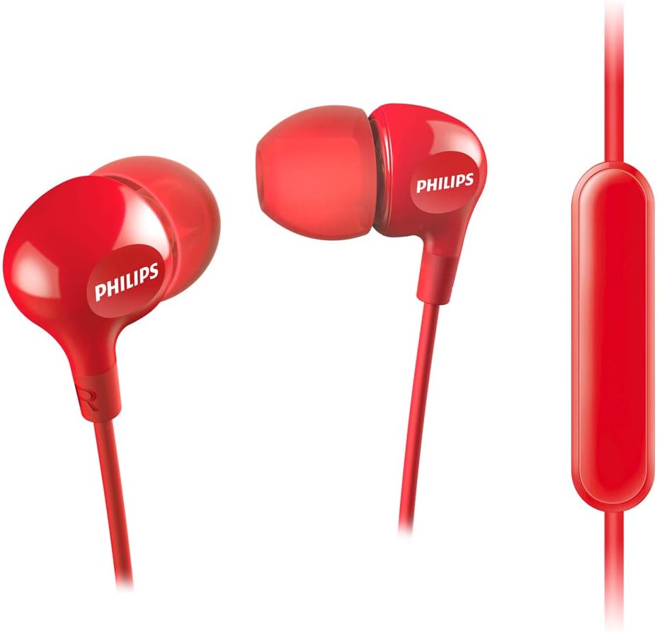 Auscultadores Intra-auriculares Philips SHE3555/ com Microfone/ Jack de 3.5/ Vermelhos
