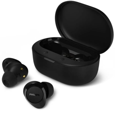 Auriculares Bluetooth Philips TAT1300BK True Wireless Autonomia 24h Bluetooth 6.0 Graves Dinâmicos Pretos - Imagem 2