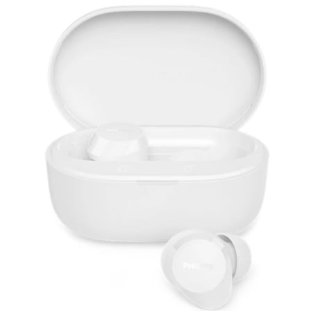 Auriculares Bluetooth Philips TAT1300WT TWS Autonomia 24h Bluetooth 6.0 SecureFit Branco