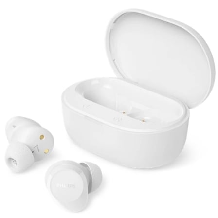 Auriculares Bluetooth Philips TAT1300WT TWS Autonomia 24h Bluetooth 6.0 SecureFit Branco - Imagem 2