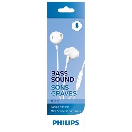 Auscultadores Intra-auriculares Philips TAUE101/ com Microfone/ Jack 3.5/ Brancos - Imagem 3
