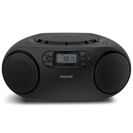 Rádio CD Philips TAZ2000B Boombox 3W RMS Bluetooth 6.0 FM USB Preto