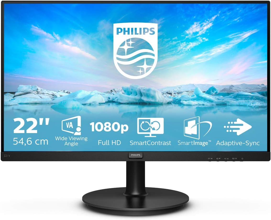Monitor Philips V-Line 221V8A 21.5"/ Full HD/ Multimédia/ Preto - Imagem 2