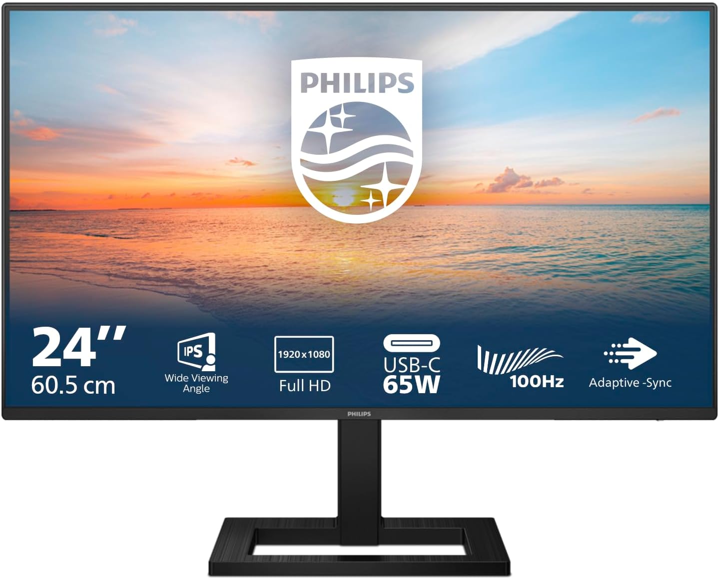 Monitor Profissional Philips 24E1N1300AE 23.8''/ Full HD/ Multimédia/ Regulável em altura/ Preto - Imagem 2